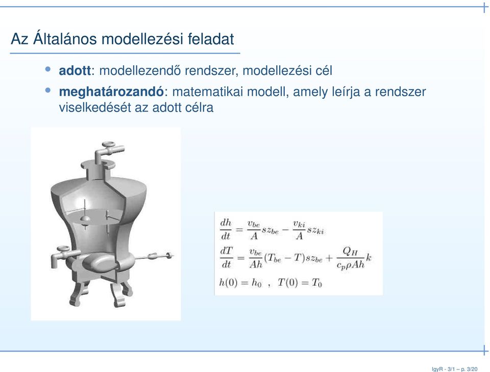 modellezendő rendszer, modellezési cél