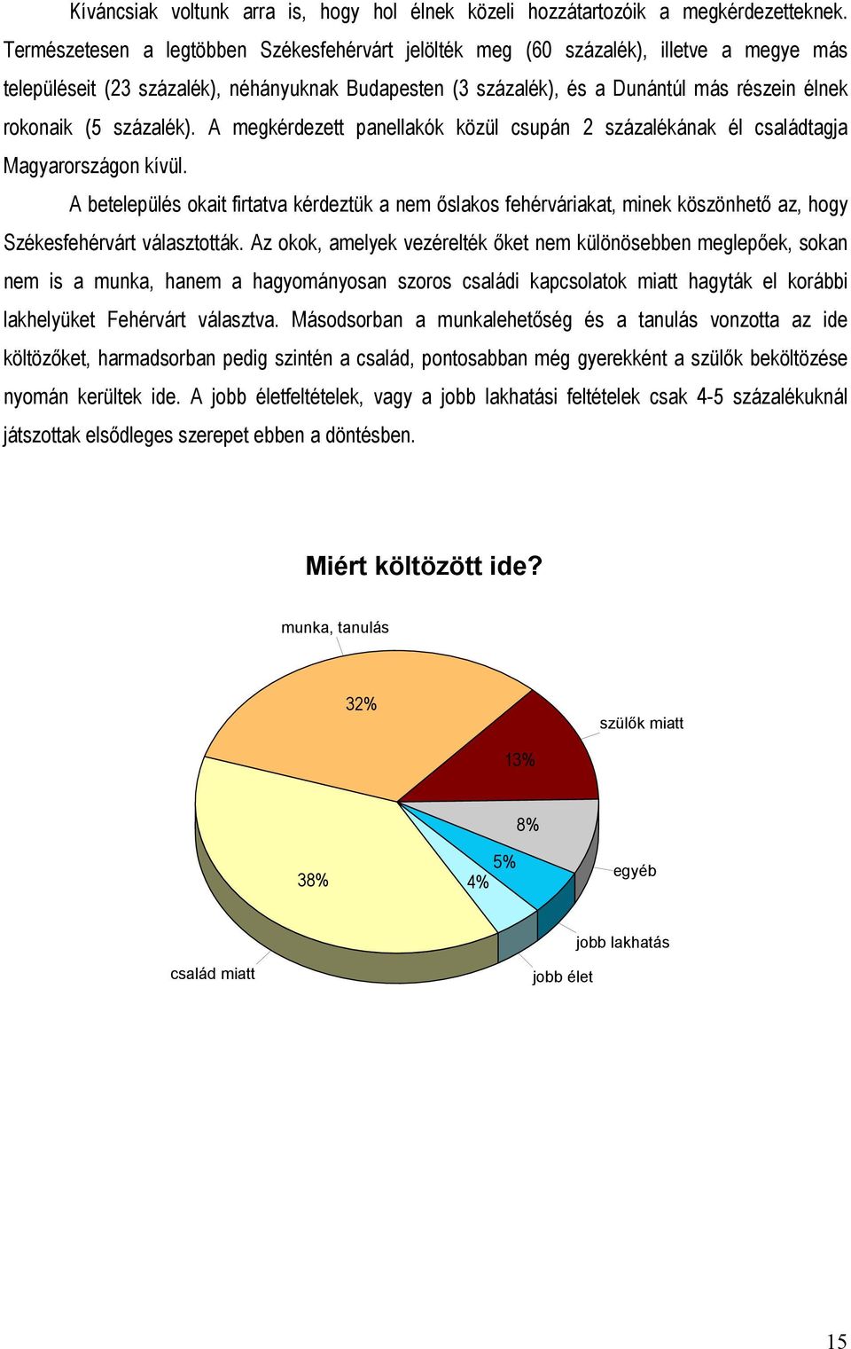 százalék). A megkérdezett panellakók közül csupán 2 százalékának él családtagja Magyarországon kívül.