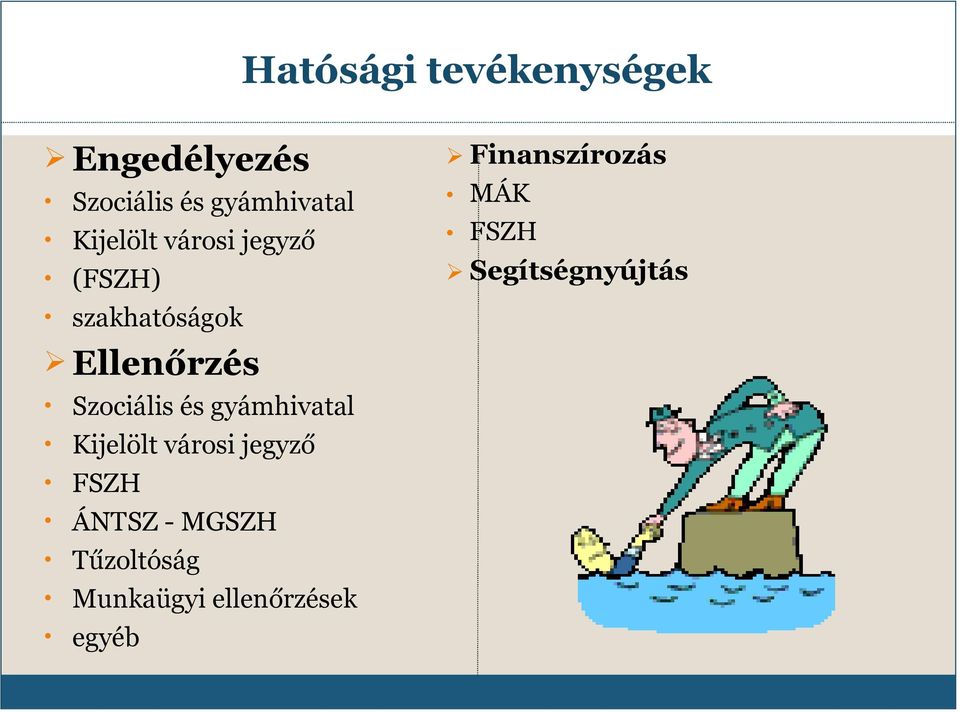 Finanszírozás MÁK FSZH Segítségnyújtás Szociális és gyámhivatal