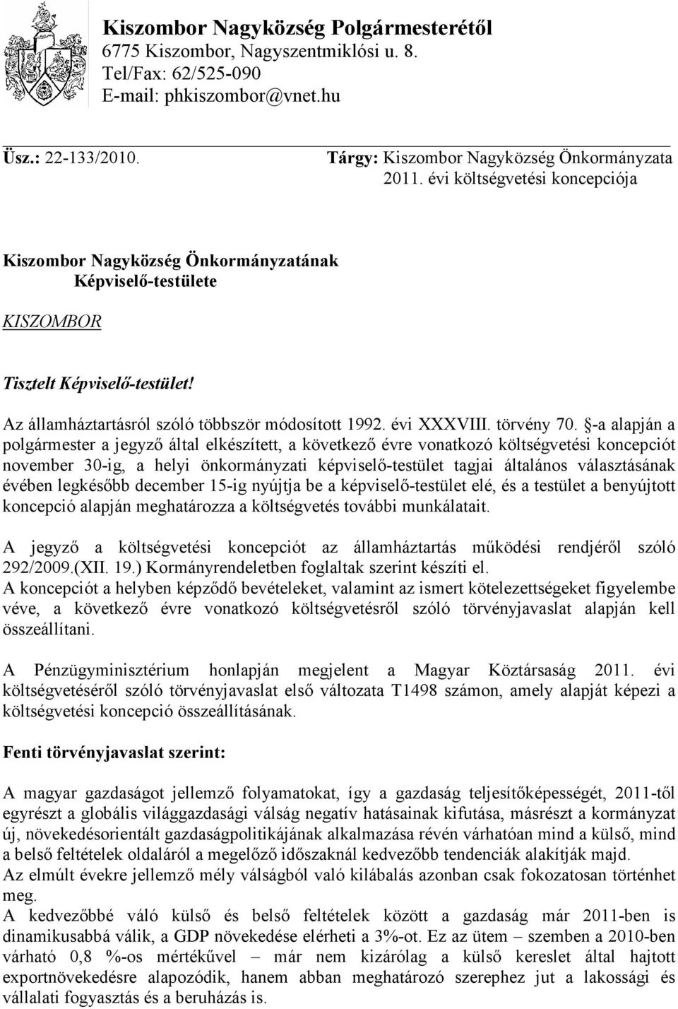 törvény 70.