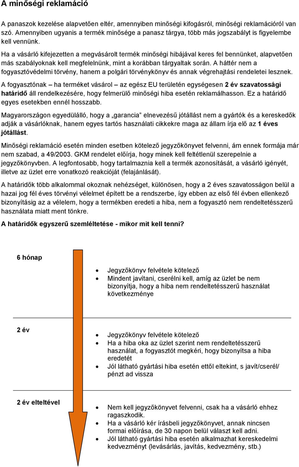 Ha a vásárló kifejezetten a megvásárolt termék minőségi hibájával keres fel bennünket, alapvetően más szabályoknak kell megfelelnünk, mint a korábban tárgyaltak során.