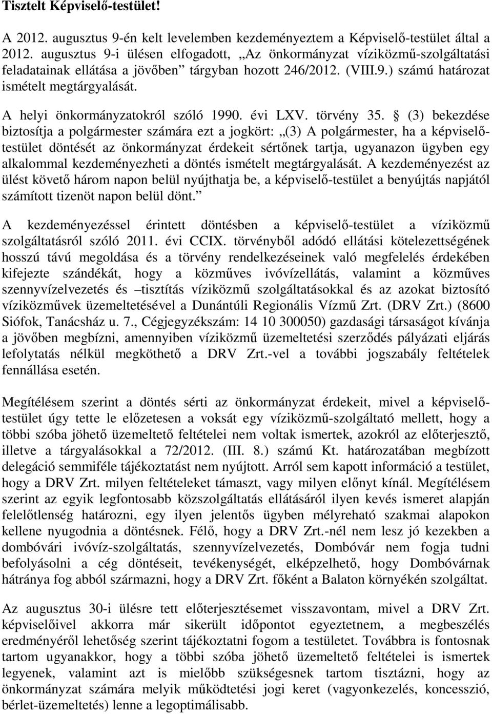A helyi önkormányzatokról szóló 1990. évi LXV. törvény 35.