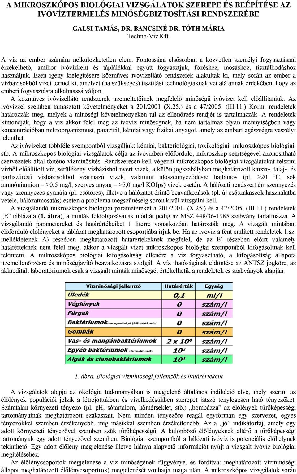 Fontossága elsősorban a közvetlen személyi fogyasztásnál érzékelhető, amikor ivóvízként és táplálékkal együtt fogyasztjuk, főzéshez, mosáshoz, tisztálkodáshoz használjuk.