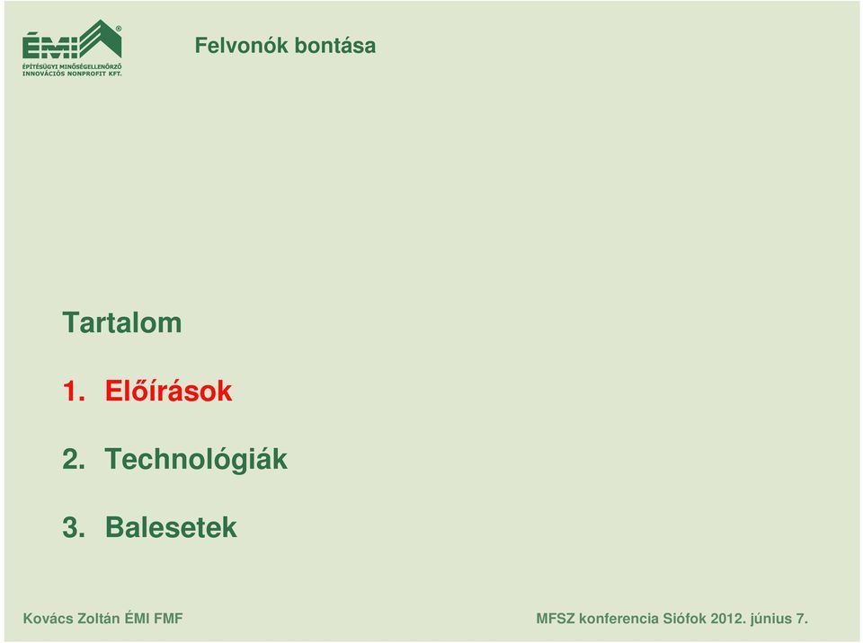 Elıírások