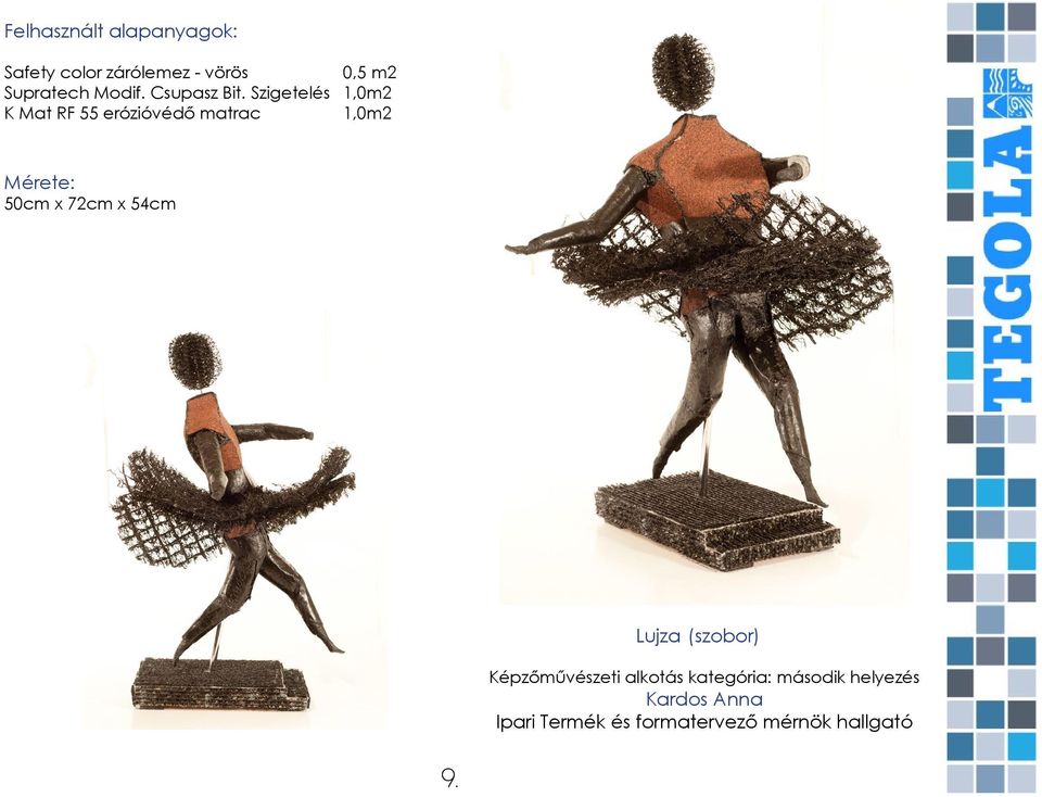 54cm Lujza (szobor) Képzőművészeti alkotás kategória: második