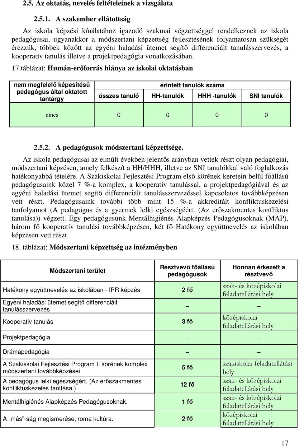 érezzük, többek között az egyéni haladási ütemet segítı differenciált tanulásszervezés, a kooperatív tanulás illetve a projektpedagógia vonatkozásában. 17.