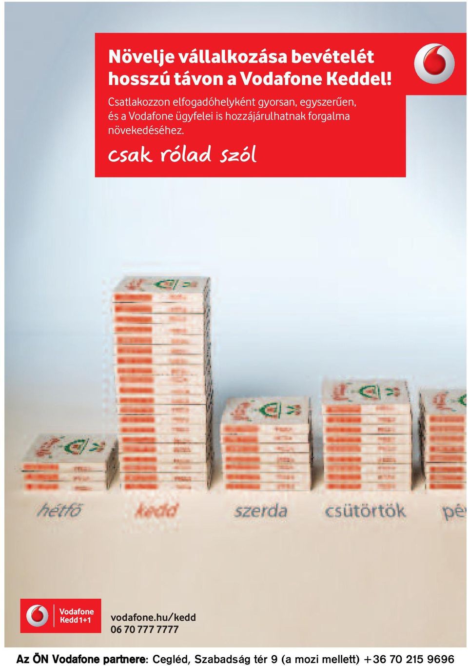 és a Vodafone ügyfelei is hozzájárulhatnak forgalma