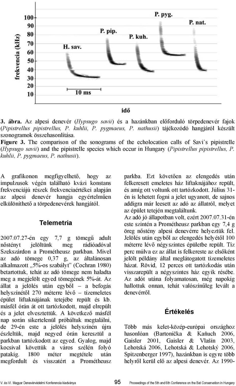 The comparison of the sonograms of the echolocation calls of Savi s pipistrelle (Hypsugo savii) and the pipistrelle species which occur in Hungary (Pipistrellus pipistrellus, P. kuhlii, P.