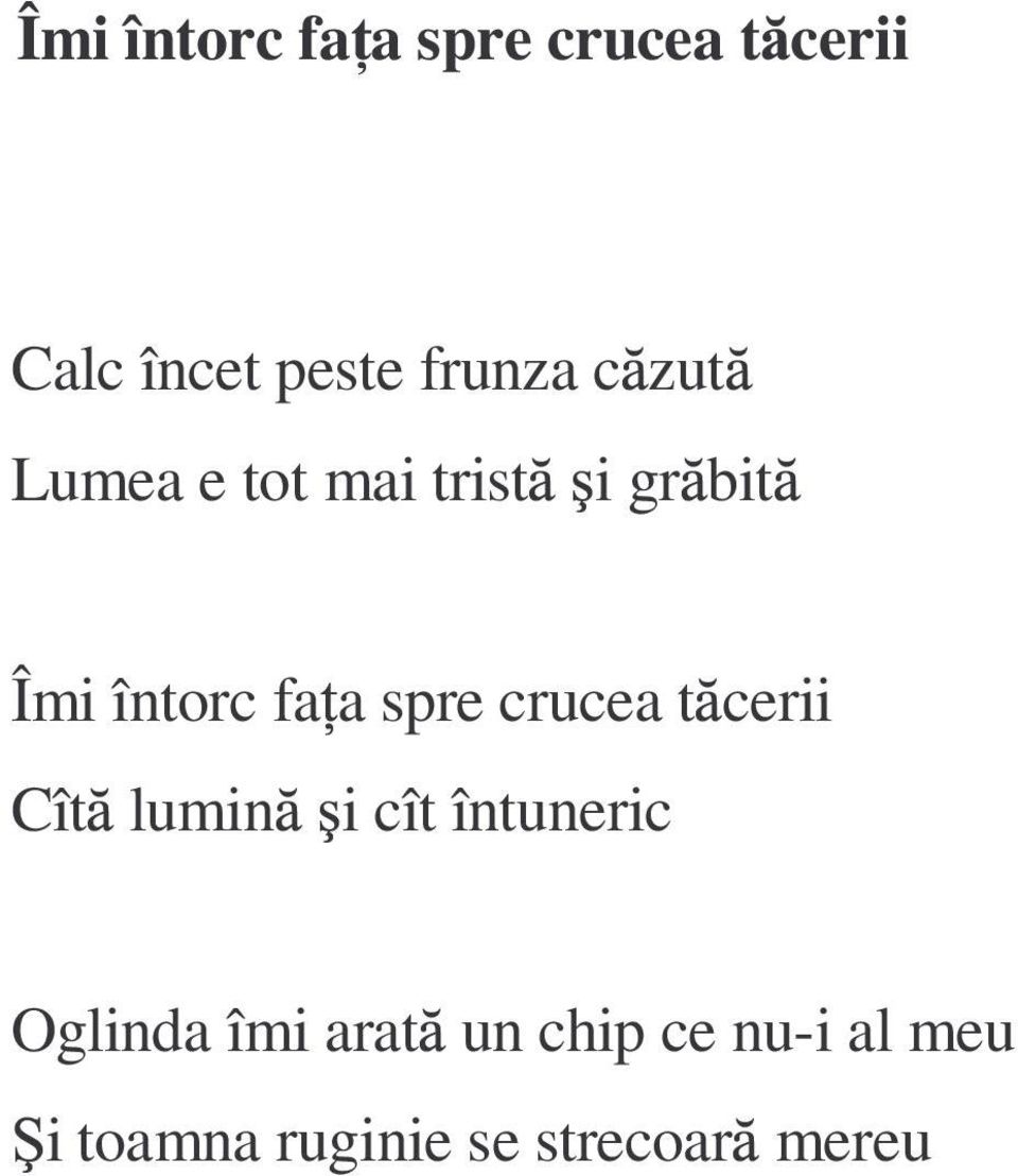 a spre crucea t cerii Cît lumin i cît întuneric Oglinda