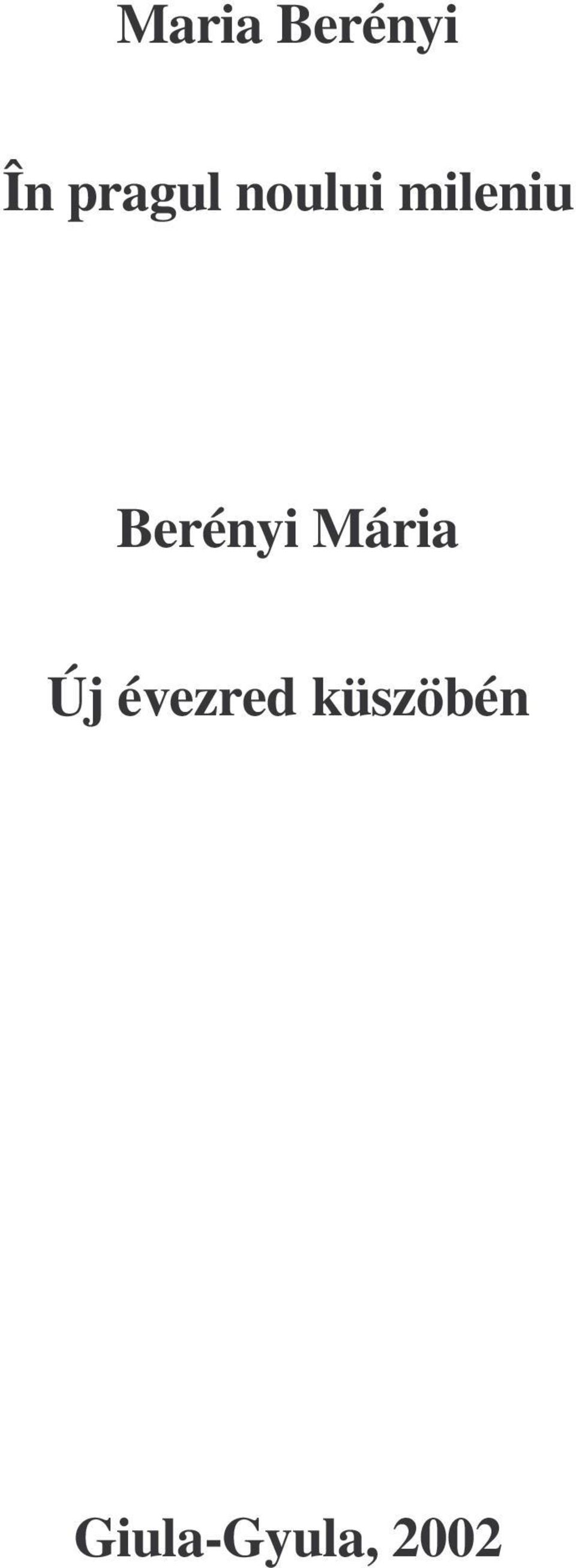 Berényi Mária Új