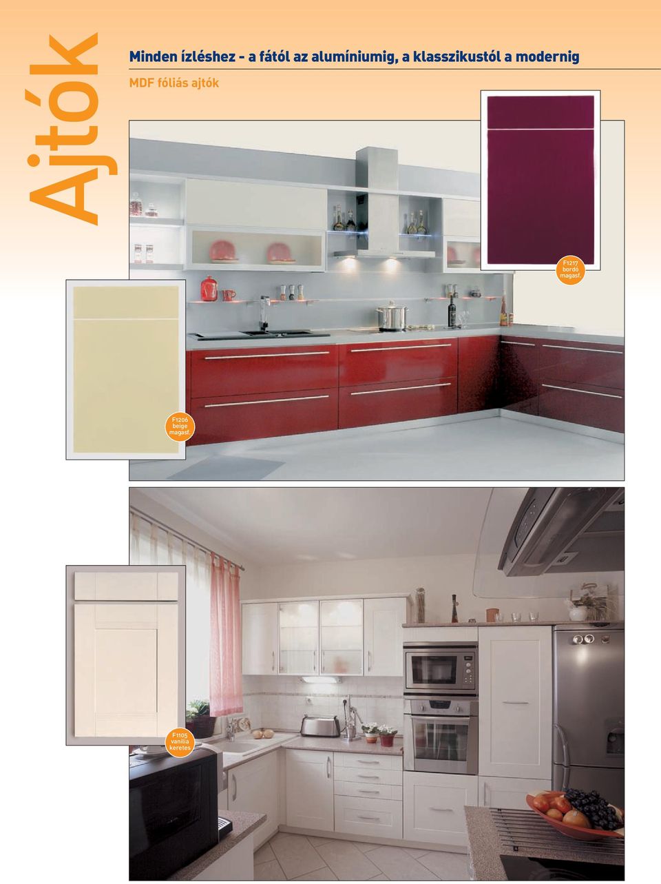 modernig MDF fóliás ajtók F1217 bordó