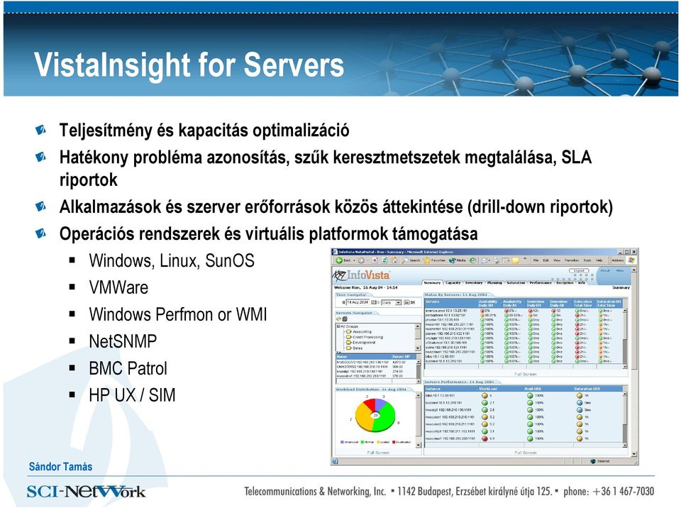 erıforrások közös áttekintése (drill-down riportok) Operációs rendszerek és virtuális