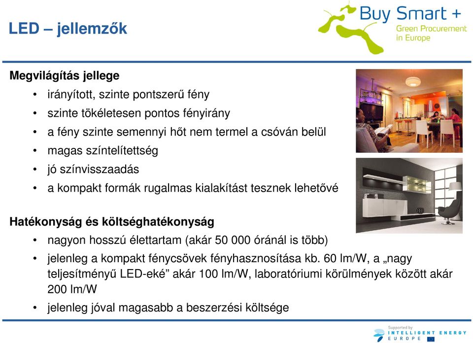 és költséghatékonyság nagyon hosszú élettartam (akár 50 000 óránál is több) jelenleg a kompakt fénycsövek fényhasznosítása kb.
