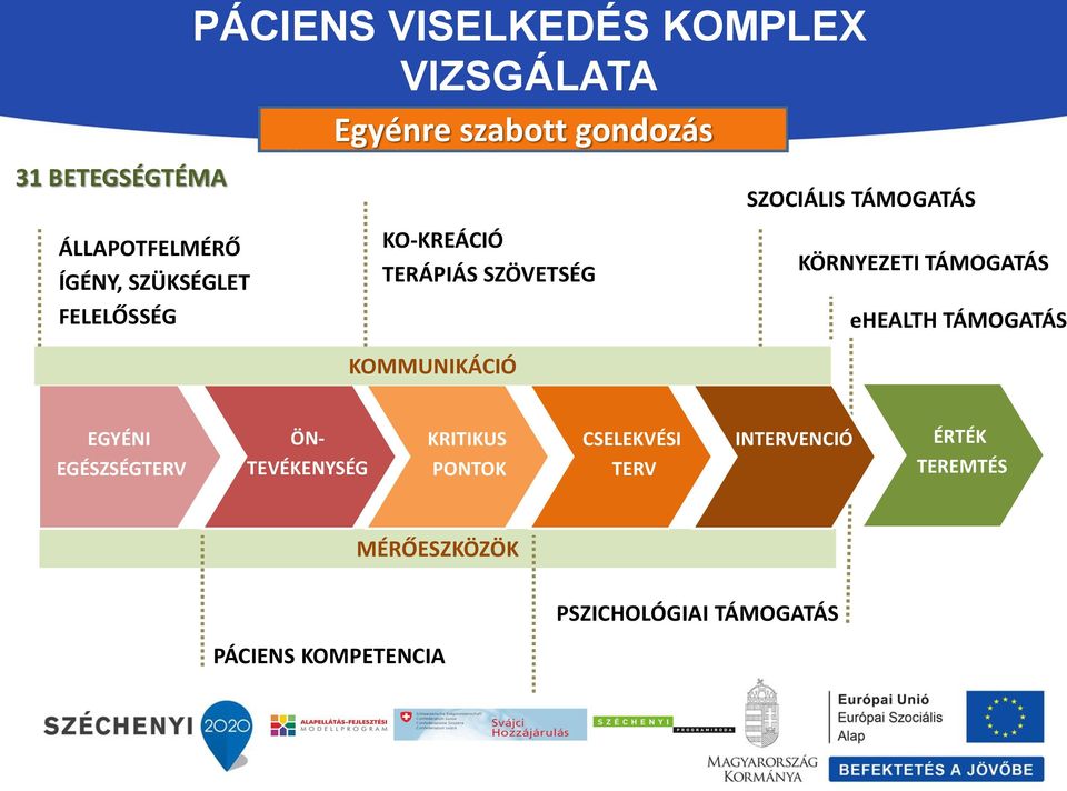 KÖRNYEZETI TÁMOGATÁS ehealth TÁMOGATÁS EGYÉNI EGÉSZSÉGTERV ÖN- TEVÉKENYSÉG KRITIKUS PONTOK