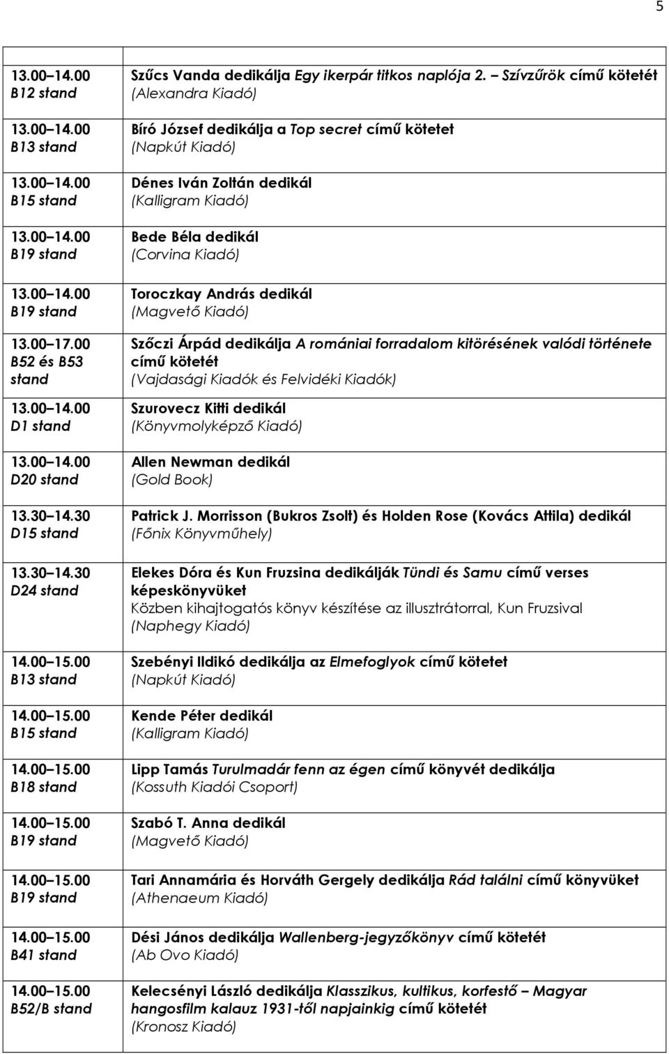romániai forradalom kitörésének valódi története címő kötetét (Vajdasági Kiadók és Felvidéki Kiadók) Szurovecz Kitti dedikál Allen Newman dedikál Patrick J.