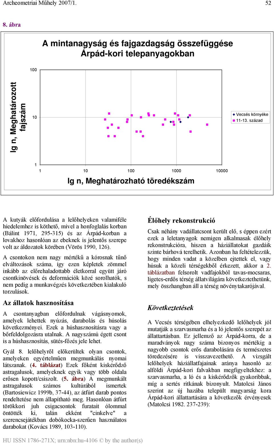 Árpád-korban a lovakhoz hasonlóan az ebeknek is jelentős szerepe volt az áldozatok körében (Vörös 1990, 126).