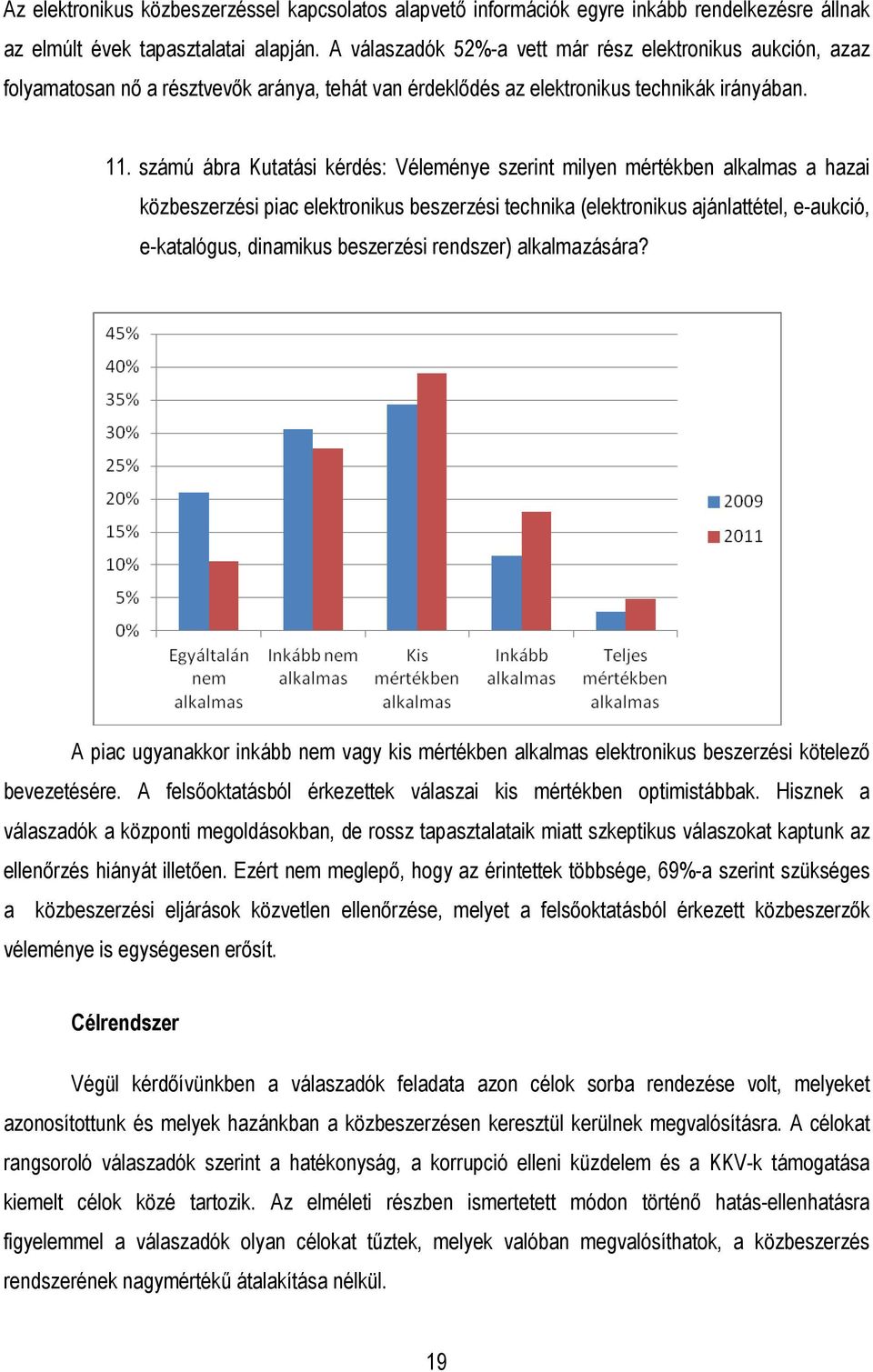 számú ábra Kutatási kérdés: Véleménye szerint milyen mértékben alkalmas a hazai közbeszerzési piac elektronikus beszerzési technika (elektronikus ajánlattétel, e-aukció, e-katalógus, dinamikus