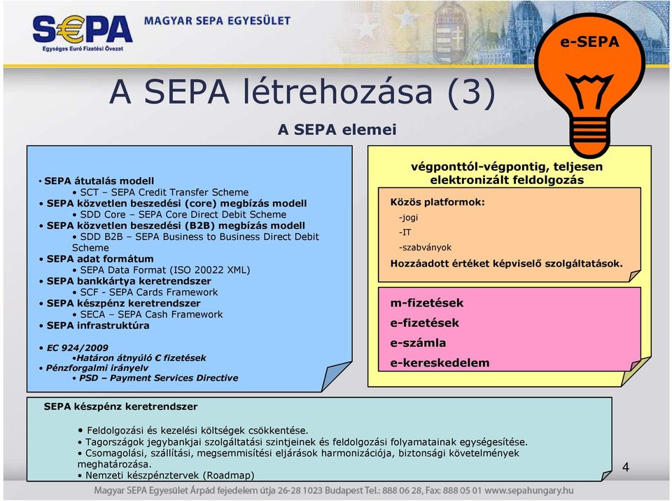 készpénz keretrendszer SECA SEPA Cash Framework SEPA infrastruktúra EC 924/2009 Határon átnyúló fizetések Pénzforgalmi irányelv PSD Payment Services Directive végponttól-végpontig, teljesen