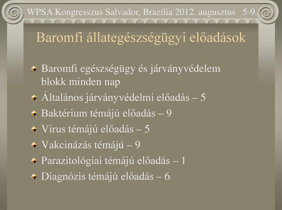 előadás 5 Baktérium témájú előadás 9 Vírus témájú előadás 5