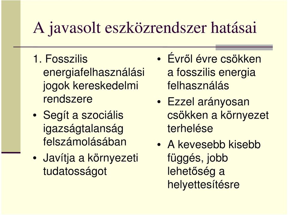 igazságtalanság felszámolásában Javítja a környezeti tudatosságot Évrıl évre csökken