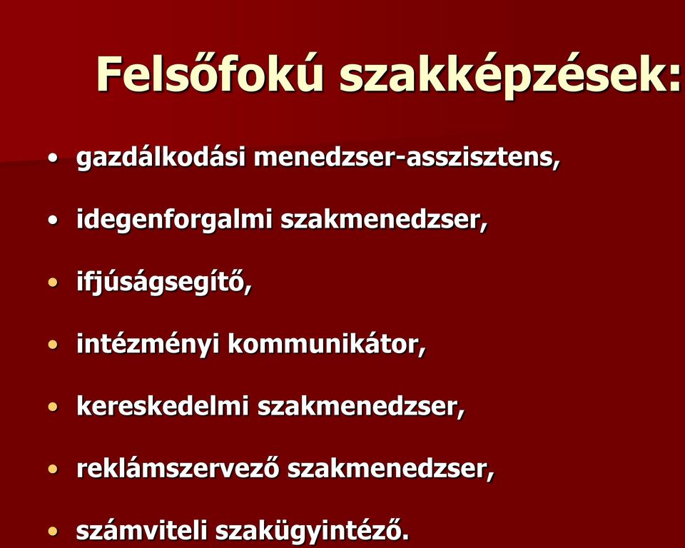 ifjúságsegítő, intézményi kommunikátor, kereskedelmi