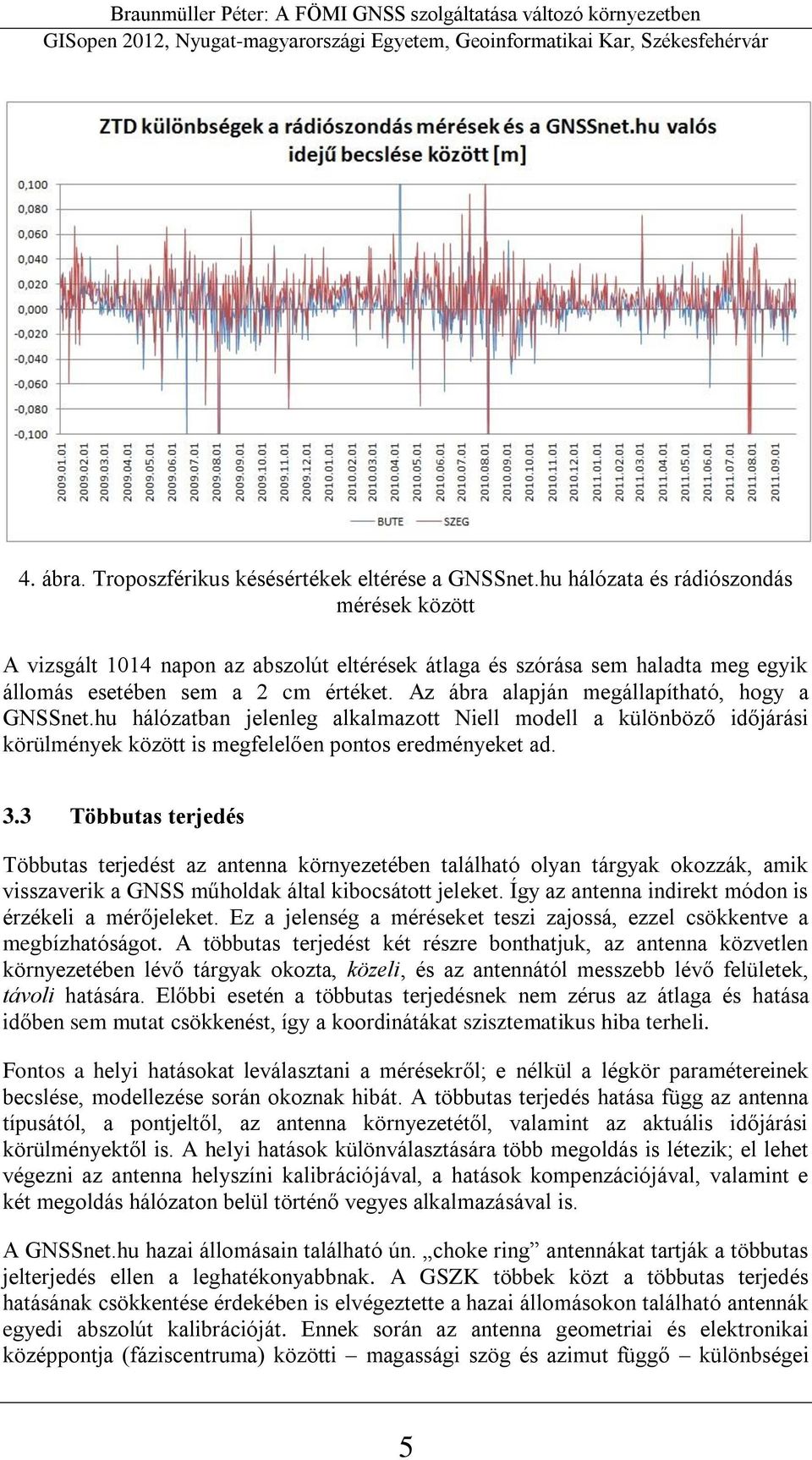 Az ábra alapján megállapítható, hogy a GNSSnet.hu hálózatban jelenleg alkalmazott Niell modell a különböző időjárási körülmények között is megfelelően pontos eredményeket ad. 3.