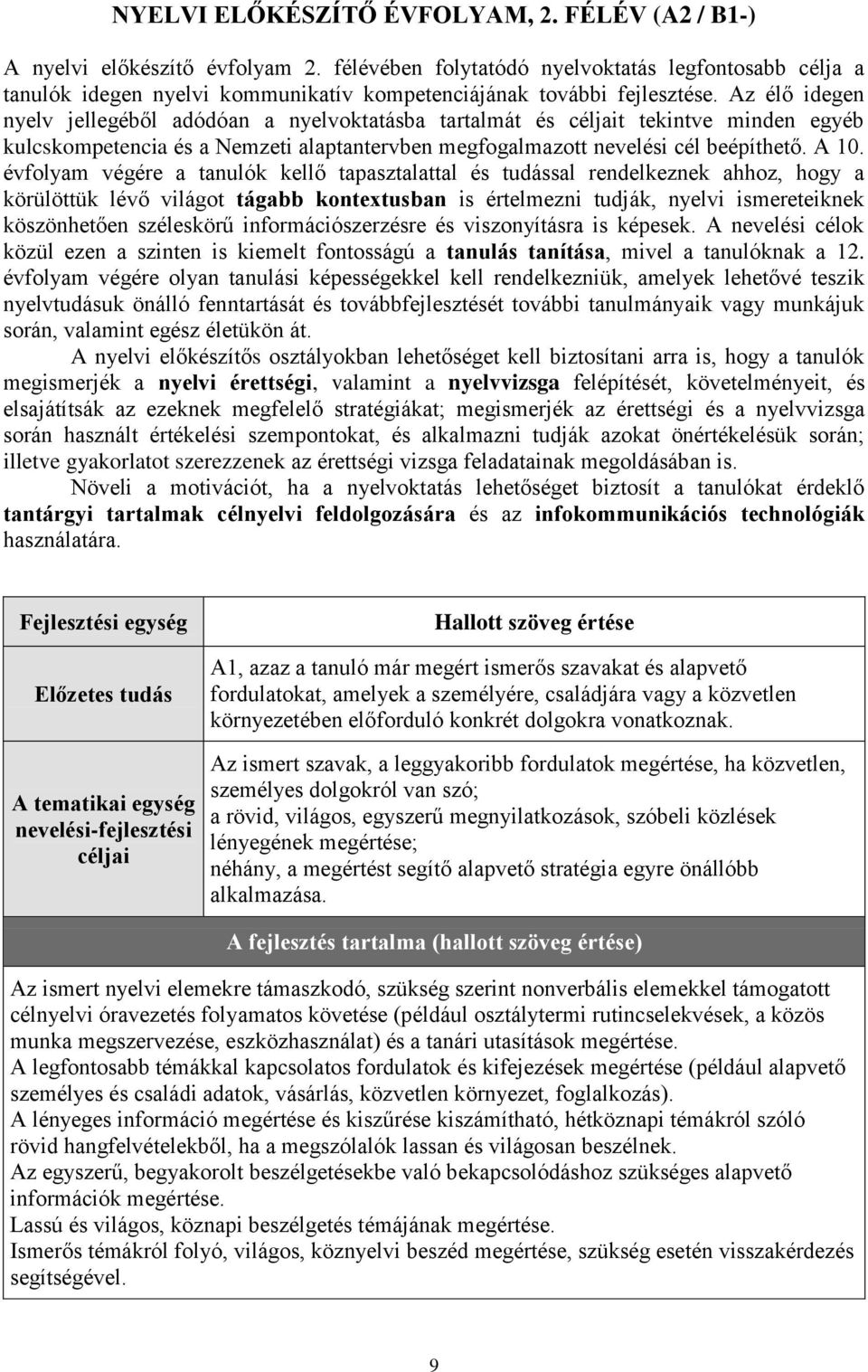 Az élő idegen nyelv jellegéből adódóan a nyelvoktatásba tartalmát és céljait tekintve minden egyéb kulcskompetencia és a Nemzeti alaptantervben megfogalmazott nevelési cél beépíthető. A 10.