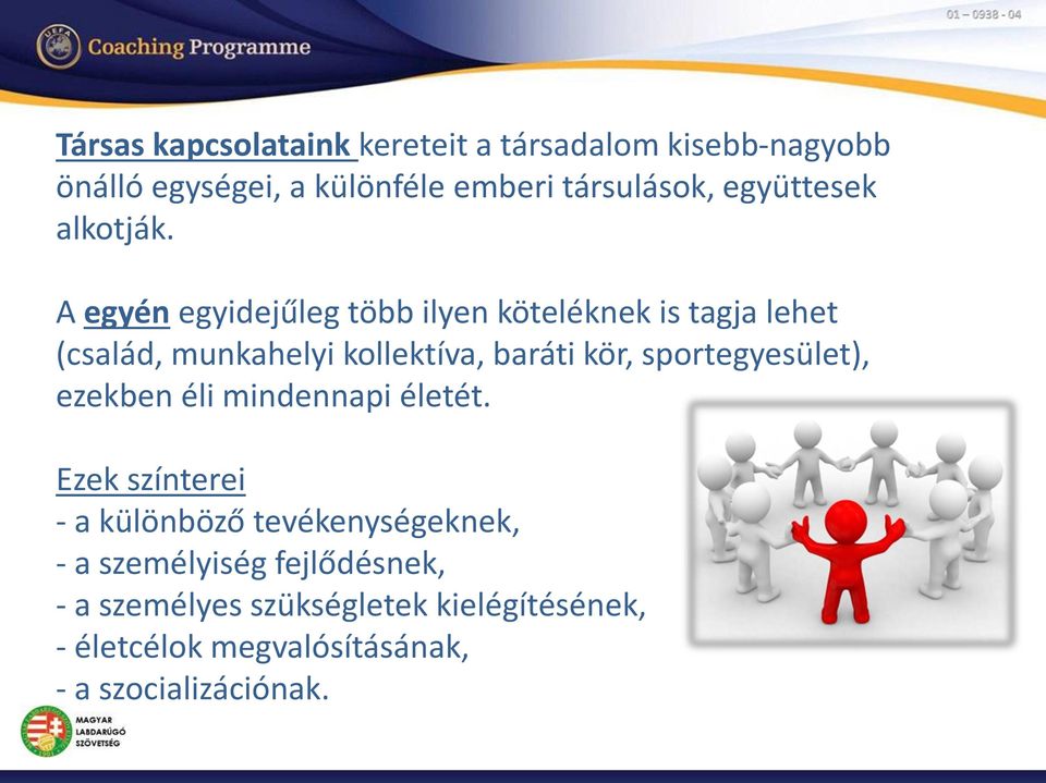 A egyén egyidejűleg több ilyen köteléknek is tagja lehet (család, munkahelyi kollektíva, baráti kör,