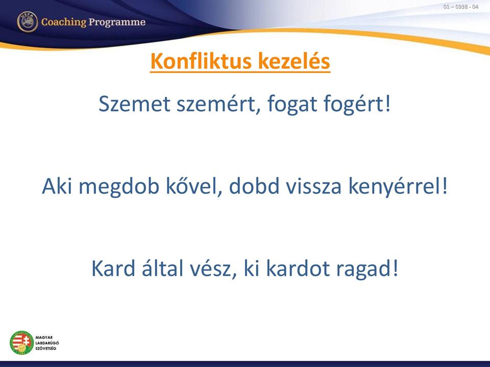 Aki megdob kővel, dobd vissza