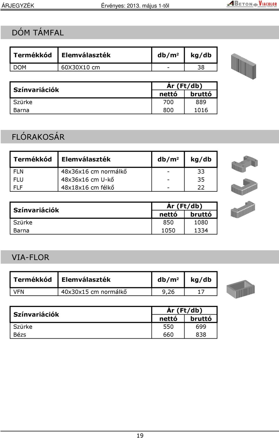 U-kő - 35 FLF 48x18x16 cm félkő - 22 850 1080 Barna 1050 1334