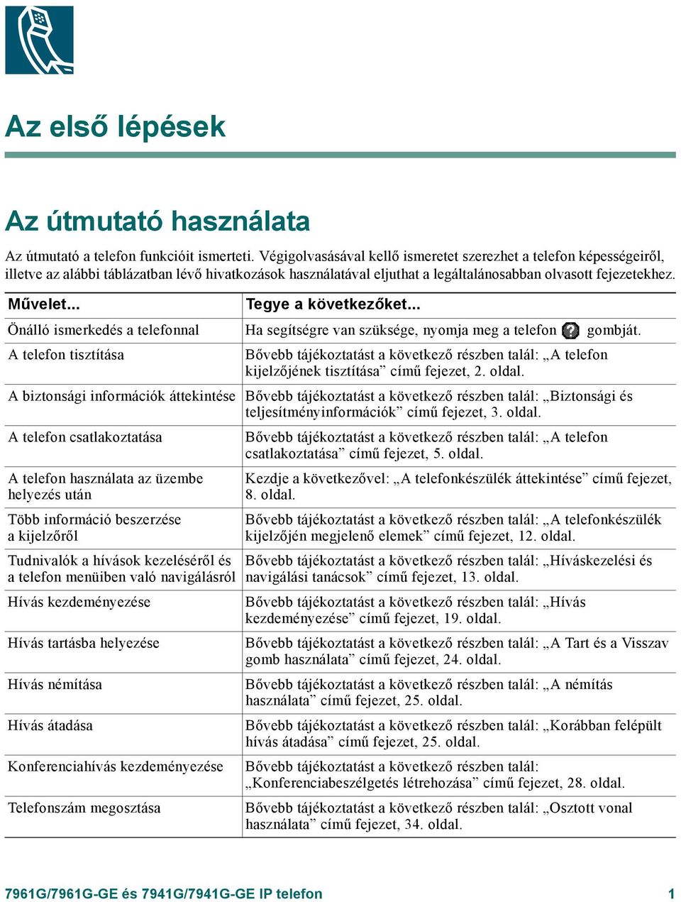 .. Önálló ismerkedés a telefonnal Ha segítségre van szüksége, nyomja meg a telefon gombját.