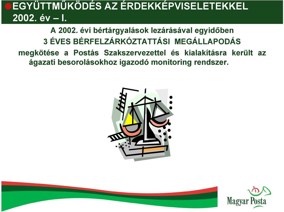 BÉRFELZÁRKÓZTATTÁSI MEGÁLLAPODÁS megkötése a Postás