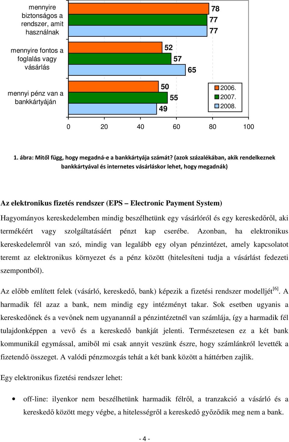 (azok százalékában, akik rendelkeznek bankkártyával és internetes vásárláskor lehet, hogy megadnák) Az elektronikus fizetés rendszer (EPS Electronic Payment System) Hagyományos kereskedelemben mindig