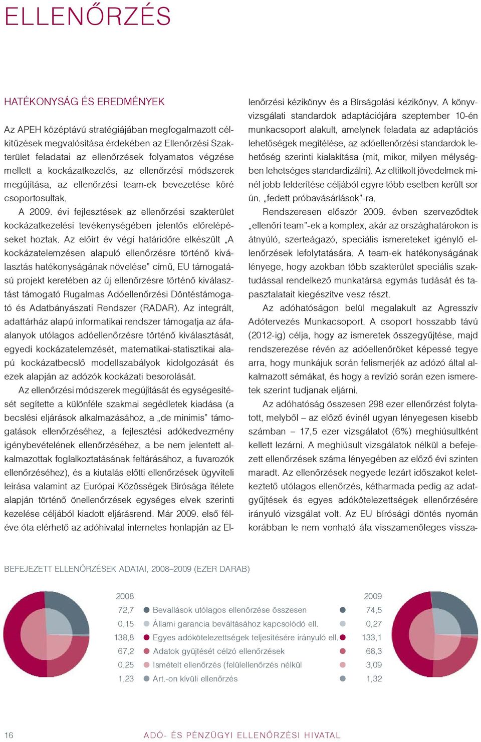 évi fejlesztések az ellenõrzési szakterület kockázatkezelési tevékenységében jelentõs elõrelépéseket hoztak.