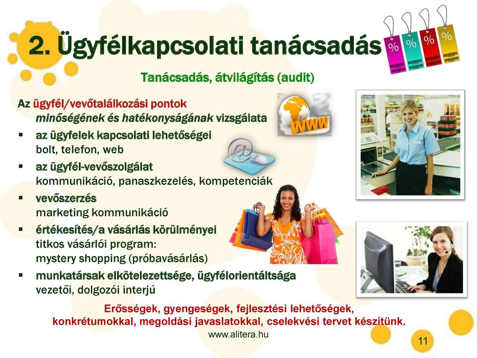 kommunikáció értékesítés/a vásárlás körülményei titkos vásárlói program: mystery shopping (próbavásárlás) munkatársak elkötelezettsége,