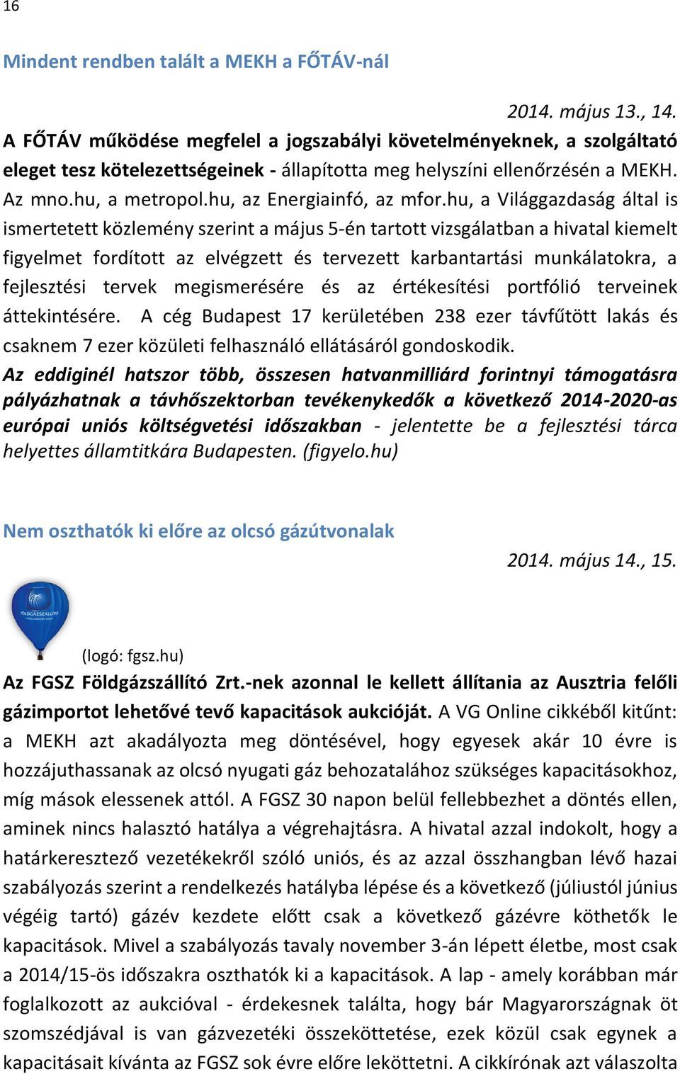 hu, az Energiainfó, az mfor.