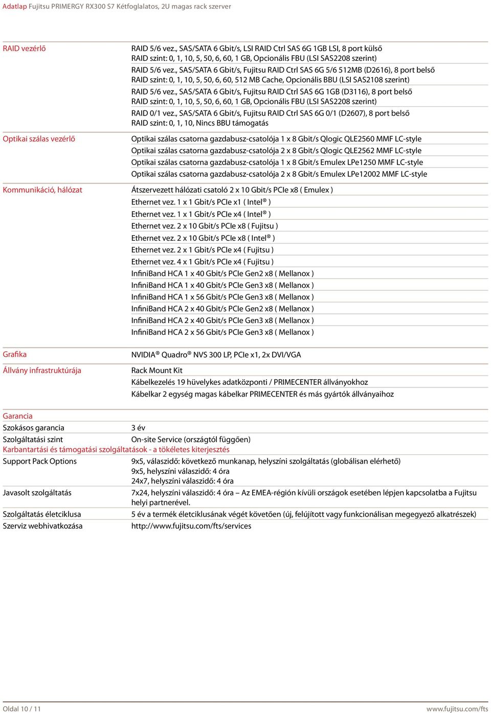 , SAS/SATA 6 Gbit/s, Fujitsu RAID Ctrl SAS 6G 5/6 512MB (D2616), 8 port belső RAID szint: 0, 1, 10, 5, 50, 6, 60, 512 MB Cache, Opcionális BBU (LSI SAS2108 szerint) RAID 5/6 vez.