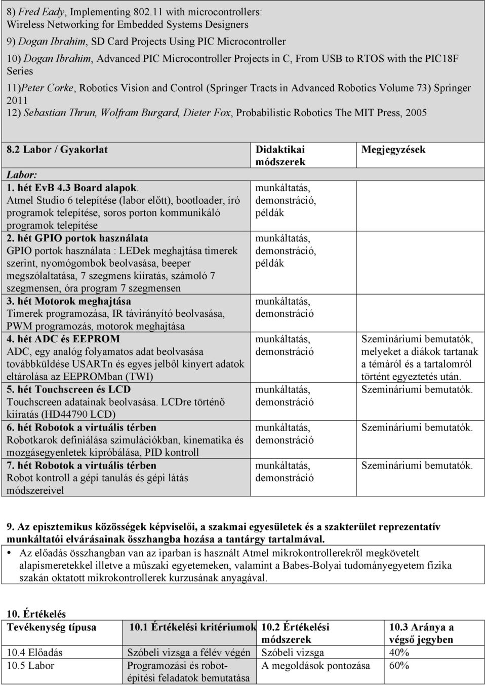 C, From USB to RTOS with the PIC18F Series 11)Peter Corke, Robotics Vision and Control (Springer Tracts in Advanced Robotics Volume 73) Springer 2011 12) Sebastian Thrun, Wolfram Burgard, Dieter Fox,