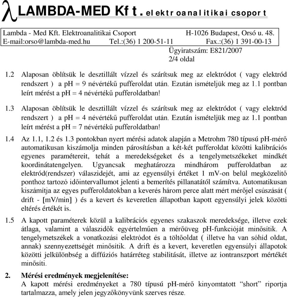LAMBDA-MED Kft. elektroanalitikai csoport - PDF Free Download