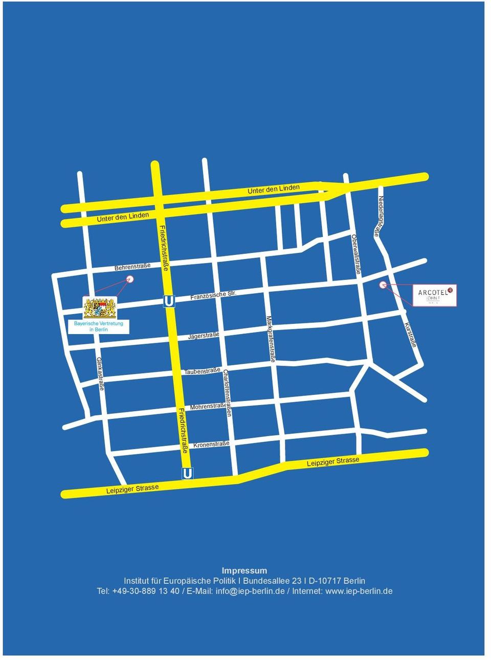 Markgrafenstraße Kurstraße Jägerstraße Glinkastraße Taubenstraße Charlottenstraßen Mohrenstraße