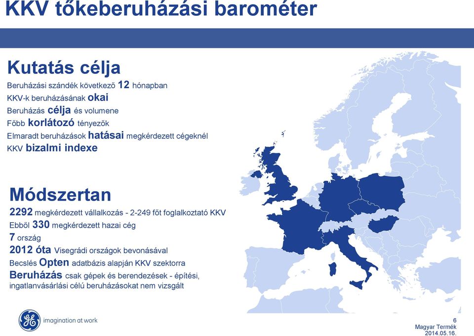 vállalkozás - 2-249 főt foglalkoztató KKV Ebből 330 megkérdezett hazai cég 7 ország 2012 óta Visegrádi országok bevonásával Becslés