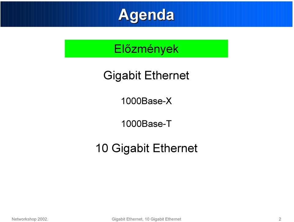 Gigabit Ethernet Networkshop 2002.