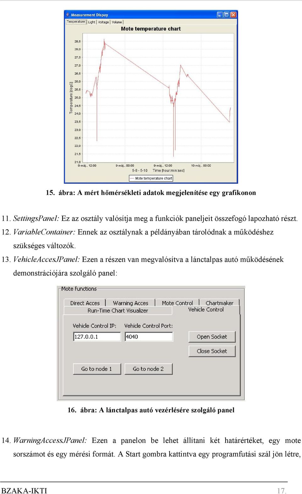 VariableContainer: Ennek az osztálynak a példányában tárolódnak a működéshez szükséges változók. 13.