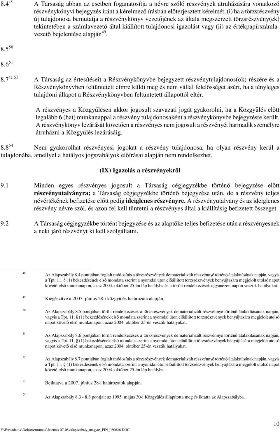 bejelentése alapján 49. 8.5 50 8.6 51 8.