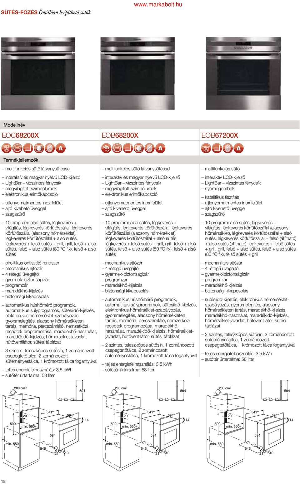 elektronikus érintőkapcsoló interaktív LCD-kijelző LightBar vízszintes fénycsík nyomógombok ujjlenyomatmentes inox felület ajtó kivehető üveggel szagszűrő ujjlenyomatmentes inox felület ajtó kivehető