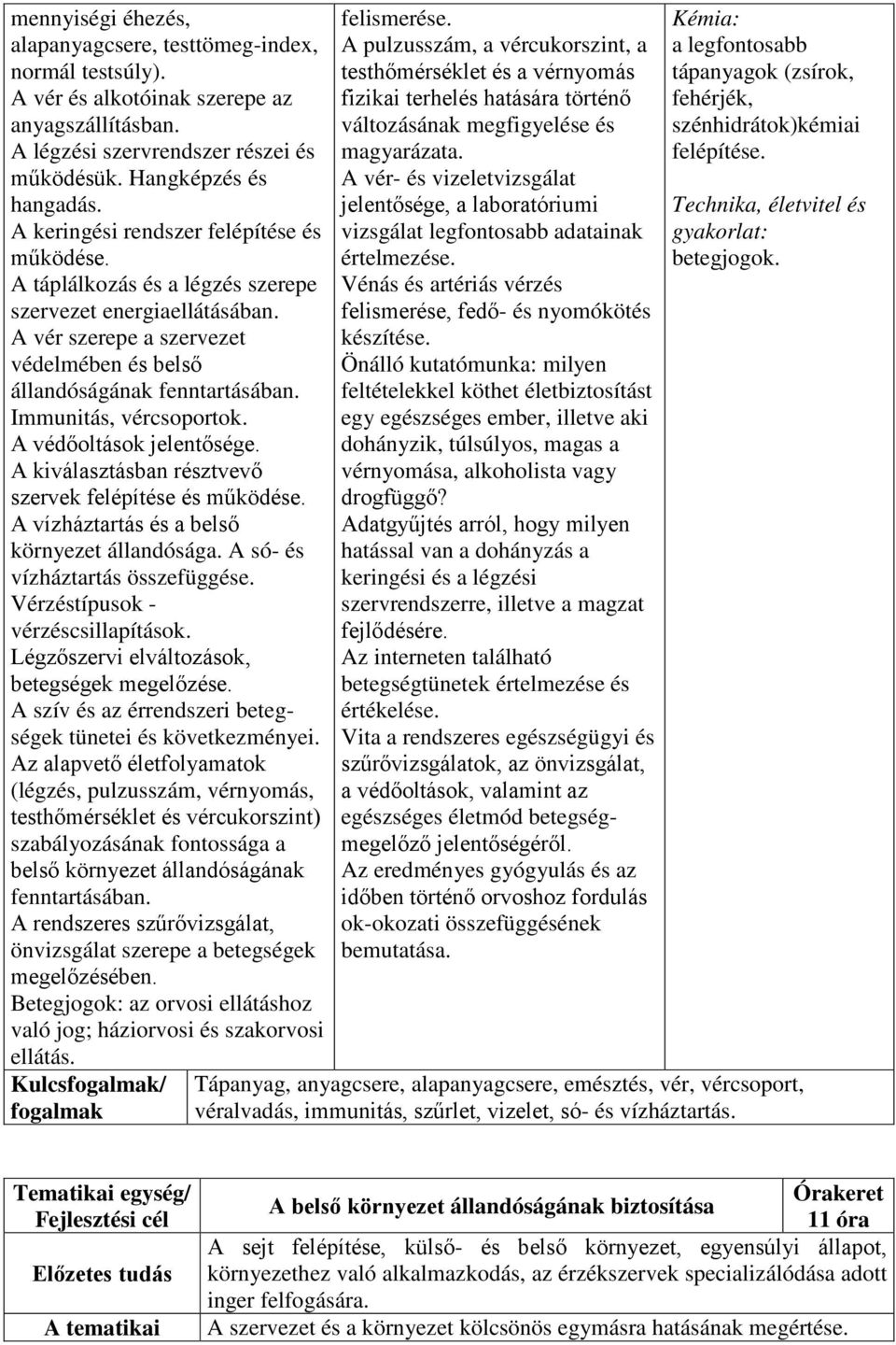 Immunitás, vércsoportok. A védőoltások jelentősége. A kiválasztásban résztvevő szervek felépítése és működése. A vízháztartás és a belső környezet állandósága. A só- és vízháztartás összefüggése.