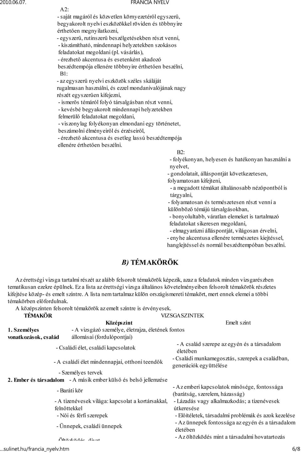 vásárlás), - érezhető akcentusa és esetenként akadozó beszédtempója ellenére többnyire érthetően beszélni, - az egyszerű nyelvi eszközök széles skáláját rugalmasan használni, és ezzel