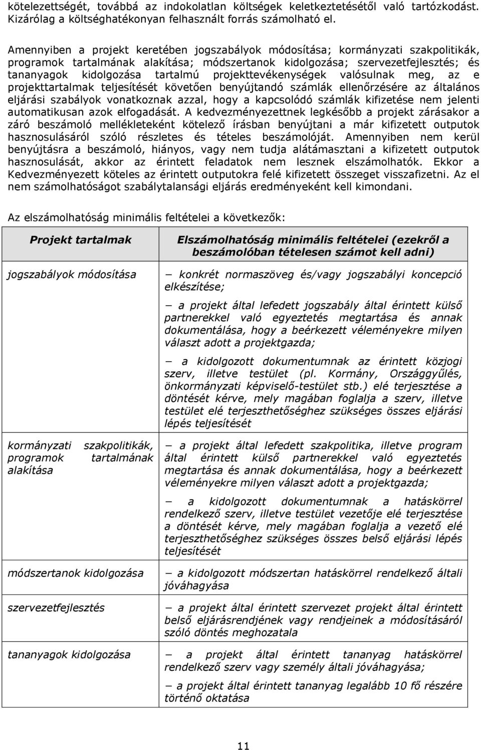 projekttevékenységek valósulnak meg, az e projekttartalmak teljesítését követően benyújtandó számlák ellenőrzésére az általános eljárási szabályok vonatkoznak azzal, hogy a kapcsolódó számlák