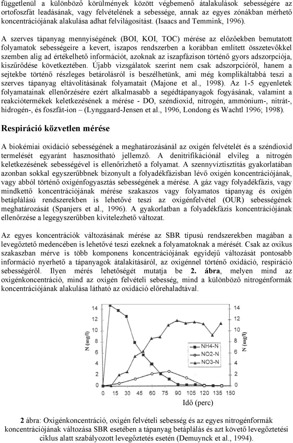 A szerves tápanyag mennyiségének (BOI, KOI, TOC) mérése az előzőekben bemutatott folyamatok sebességeire a kevert, iszapos rendszerben a korábban említett összetevőkkel szemben alig ad értékelhető