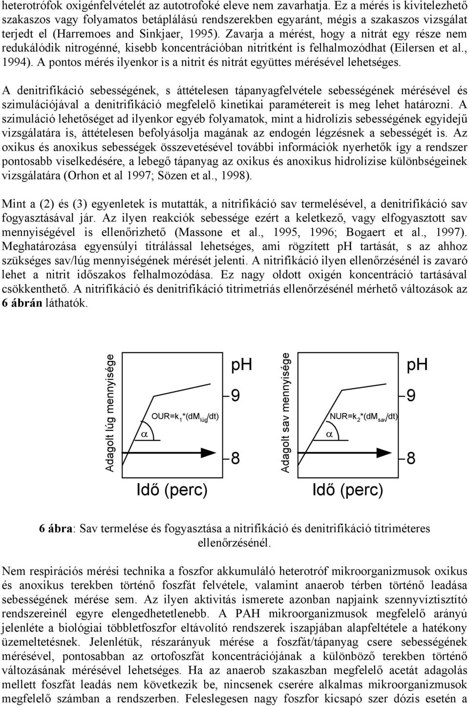 Zavarja a mérést, hogy a nitrát egy része nem redukálódik nitrogénné, kisebb koncentrációban nitritként is felhalmozódhat (Eilersen et al., 1994).